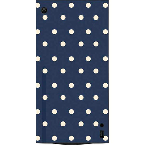 Blue and Cream Polka Dots XBox Series X Digital Edition Console Skin